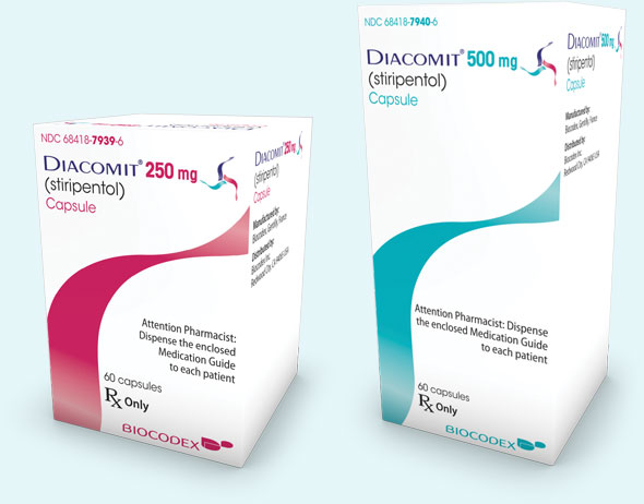 DIACOMIT is available in 250 mg and 500 mg dosages, in 2 convenient dosing forms: capsules and powder for oral suspension (fruit-flavored powder packets to be mixed in water)