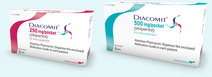 DIACOMIT is available in 250 mg and 500 mg dosages, in 2 convenient dosing forms: capsules and powder for oral suspension (fruit-flavored powder packets to be mixed in water)
